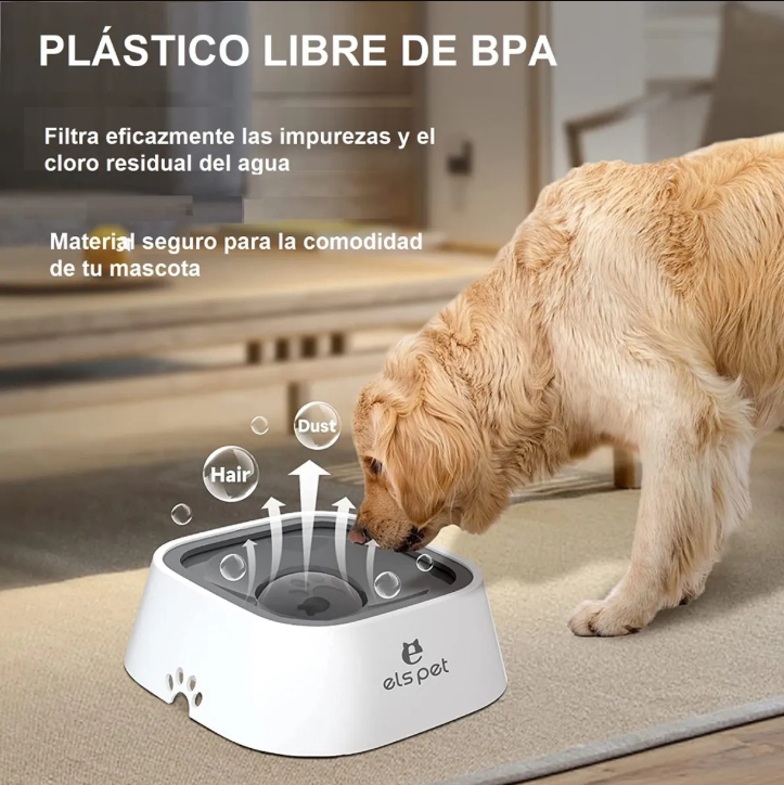 Bebedero antiderrame para mascotas